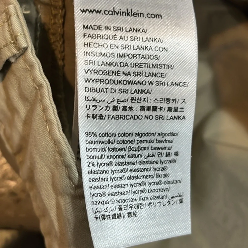 CALVIN KLEIN MENS COTTON SLIM FIT PANTS KHAKI TAN SIZE 32